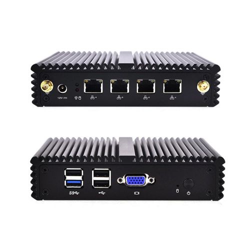  Qotom-Q190G4N-S07 Small Desktop Celeron Quad Core Intel J1900 Support Pfsense as Router Firewall Mini PC (4G RAM + 256G SSD + 150M WiFi)