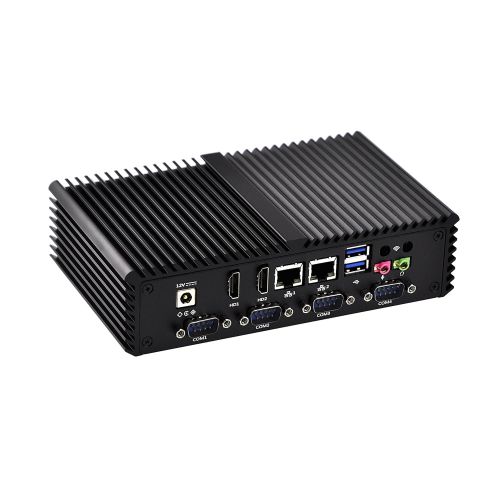  Qotom Low power consumption I5-4200Y Industrial Mini pc with 6 Com port Dual RJ45 Fanless (2G RAM,256G SSD, WIFI)