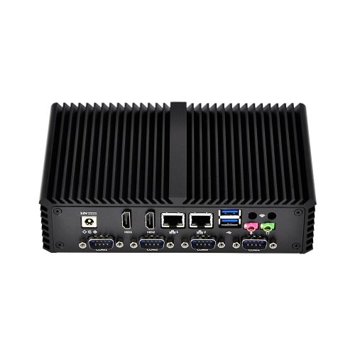  Qotom Low power consumption I5-4200Y Industrial Mini pc with 6 Com port Dual RJ45 Fanless (2G RAM,256G SSD, WIFI)