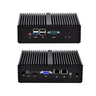 Qotom-Q190S-S08 Quad Core Mini PC J1900 with 2 LAN Port Baytrail Fanless Thin PC Windows 7 Firewall Router X86 (8G DDR3L RAM + 128G MSATA SSD + 300M WiFi)