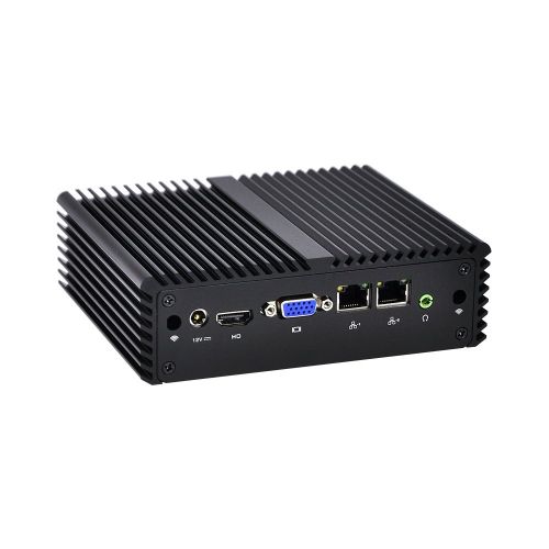  Qotom-Q190S-S08 Quad Core Mini PC J1900 with 2 LAN Port Baytrail Fanless Thin PC Windows 7 Firewall Router X86 (8G DDR3L RAM + 128G MSATA SSD + 300M WiFi)