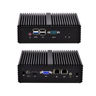 Qotom-Q190S-S08 Fanless Mini PC J1900 Quad Core Gigabit NIC Firewall Multi-function Network Security Router (2G DDR3L RAM + 8G MSATA SSD + 300M WiFi)