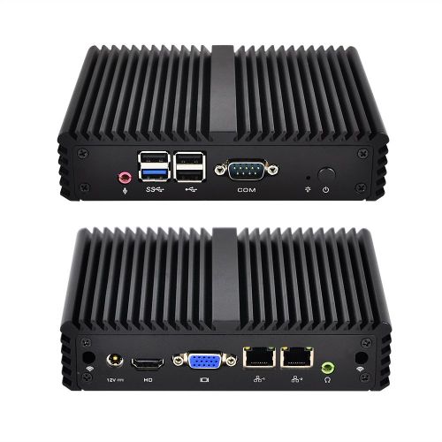  Qotom-Q190S-S07 Dual Gigabit NIC LAN J1900 Support Windows Linux Mini PC (4G DDR3L RAM + 128G MSATA SSD + 300M WiFi)