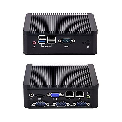  Qotom Fanless Bay Trail J1900 nettop PC Q190P 8G ram 16G SSD with dual gigabit LAN RJ45 4 serail ports blue-ray 1080p fanless mini pcs