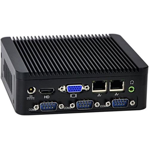  Qotom Fanless Bay Trail J1900 nettop PC Q190P 8G ram 16G SSD with dual gigabit LAN RJ45 4 serail ports blue-ray 1080p fanless mini pcs