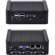 Qotom 2016 NEW Intel Celeron J1900 Q190P 2G ram 32G SSD aluminum fanless quad core dual nic 4 serial ports living room HTPC DC 12V Mini PC