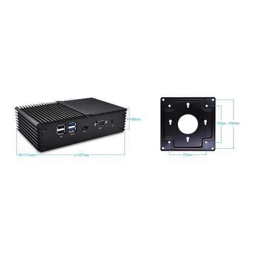  Qotom-Q350G4 Fanless Mini PC Home Desktop with 4 Ethernet LAN Support AES-NI Running pfSense Intel Core i5-4200U Computer (2G RAM + 128G SSD + 300M WiFi)