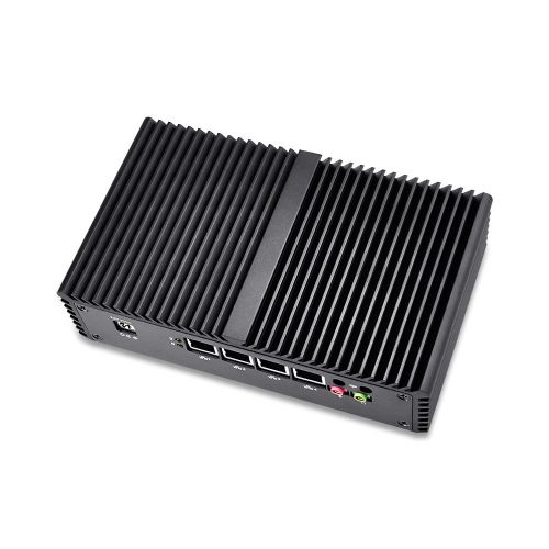  Qotom-Q350G4 Fanless HTPC Mini PC with 4 Ethernet LAN Support AES-NI pfSense Intel Core i5 4200U Computer (2G RAM + 16G SSD)