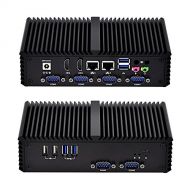 Qotom-Q330P Mini Tiny PC Dual Core Support AES-NI Intel Windows Linux Computer Fanless (4G RAM + 256G SSD)