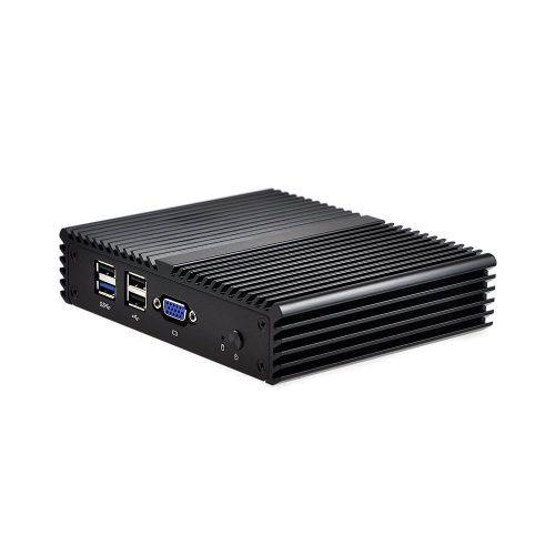  Qotom-Q190G4N-S07 Little Computer Quad Core Intel J1900 Support Pfsense as Router Celeron Firewall Mini PC (4G RAM + 128G SSD + 150M WiFi)