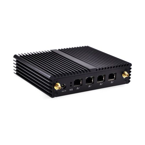  Qotom-Q190G4N-S07 Little Computer Quad Core Intel J1900 Support Pfsense as Router Celeron Firewall Mini PC (4G RAM + 128G SSD + 150M WiFi)