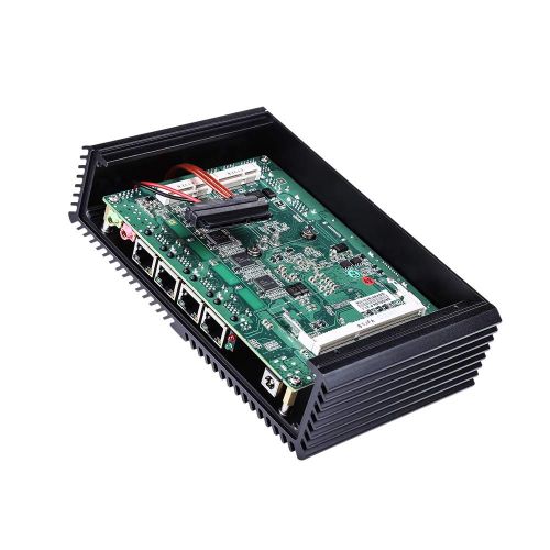  Qotom-Q355G4 Fanless Mini PC i5 with 4 Ethernet LAN Support pfSense Intel Core 5200U Computer AES-NI (4G RAM + 500G HDD + 300M WiFi)