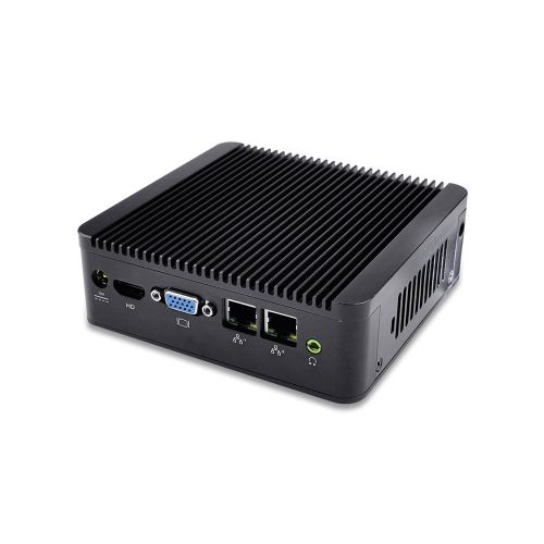  Qotom-Q220S-S02 Desktop I5 Computer Dual Core 2 LAN Processor 3317U CPU Desktop Industrial PC with Fan Mini PC Support Linux (2G RAM + 64G SSD)