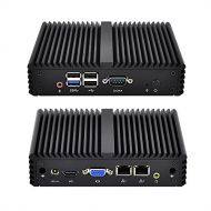 Qotom-Q190S-S07 Baytrail Quad Core J1900 Mini PC 2 Gigabit LAN Industrial Fanless PC Computer Desktop Support Ubuntu pfSense Win 7 Firewall (8G DDR3L RAM + 256G MSATA SSD)