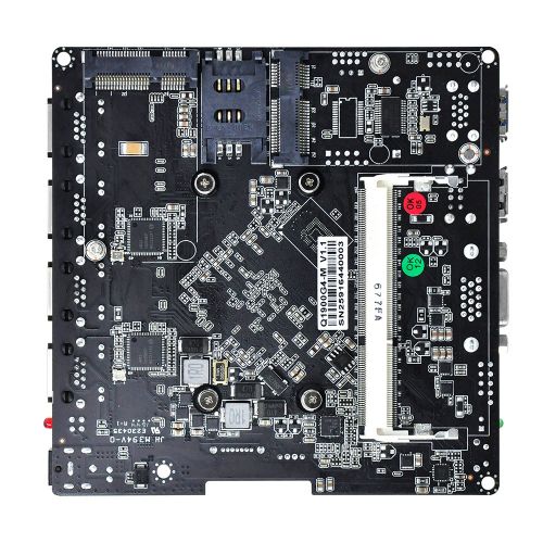  Qotom-Q190G4N-S08 Mini Desktop Linux Intel Celeron J1900 CPU with VGA 4 LAN 4 USB Nano ITX PC (2G DDR3 RAM + 16GB MSATA SSD)