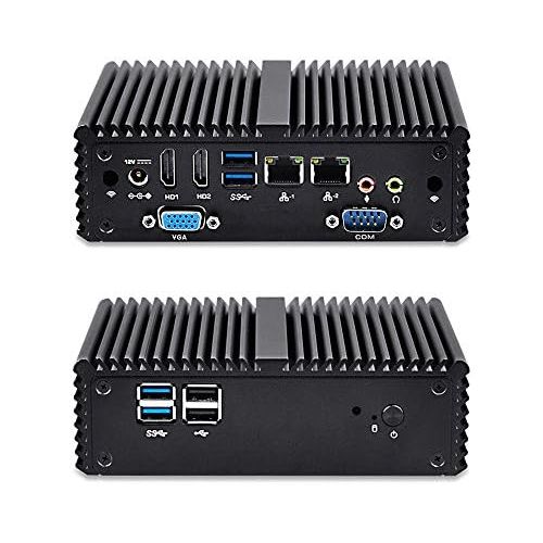  Qotom-Q150P-S08 Smart Compact Mini Desktop Computer Fanless with Intel Celeron J3160 4 Cores CPU AES-NI (4G RAM + 500G HDD + 300M WiFi)