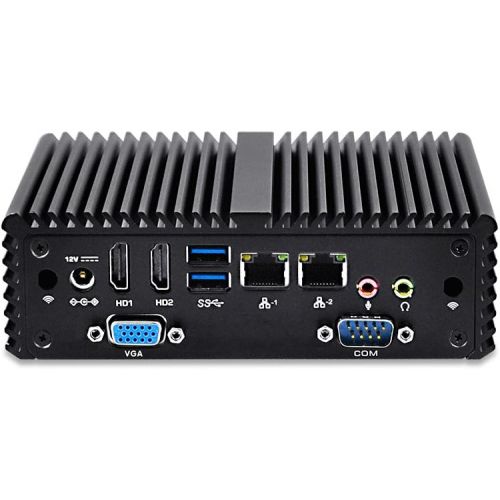  Qotom-Q150P-S08 Smart Compact Mini Desktop Computer Fanless with Intel Celeron J3160 4 Cores CPU AES-NI (4G RAM + 500G HDD + 300M WiFi)