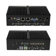 Qotom Mini Windows Computer Q190X-PS2 Intel Celeron J1900 4 Cores,Up to 2.42Ghz 8Gb Ddr3 Ram 16Gb Ssd WiFi, Fanless Aluminium Alloy,7 Com,Ps2,Dual LAN,Fanless NUC Dc 12V