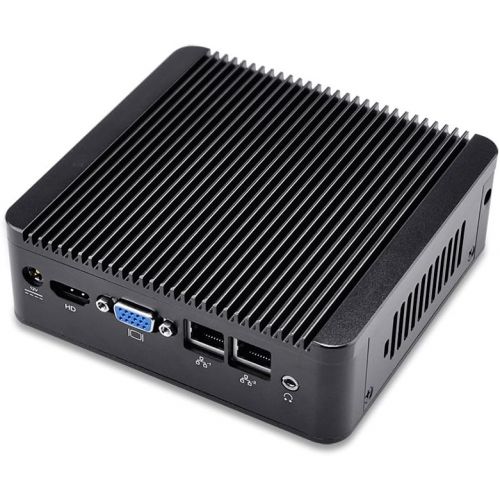  Qotom 2.41 GHz Quad Core CPU Fanless Computer 500GB HDD 8GB Ram 300M Wifi Bluetooth Celeron J1900 VGA 2 Ethernet Port