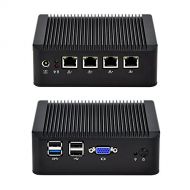 Qotom-Q190G4U-S02 Mini Desktop Linux Intel Celeron J1900 CPU with VGA 4 LAN 4 USB Nano ITX PC Support Pfsense Linux (2G DDR3 RAM + 16GB MSATA SSD)