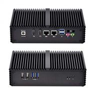 Qotom QOTOM Q310S Fanless Mini PC Celeron 3215U Processor 2GB RAM 32GB SSD WiFi Dual NIC DC 12V Mini PC Windows Linux