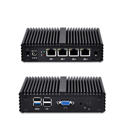  Qotom-Q190G4N-S07 Router PC Quad Core Intel J1900 Support Pfsense as Firewall Mini Computer (8G RAM + 32G SSD)