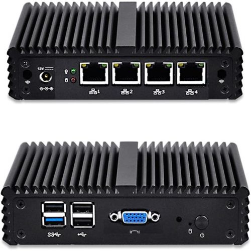  Qotom-Q190G4N-S07 Quad Core Mini Computer Intel Celeron J1900 Support Pfsense as Router Firewall Mini PC (8G RAM + 256G SSD)