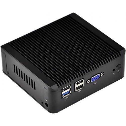  Qotom-Q190G4U-S02 Mini Computer Fanless Quad Core Intel J1900 Linux Pfsense as Router Firewall Mini PC (4G RAM + 64G SSD + 150M WiFi)