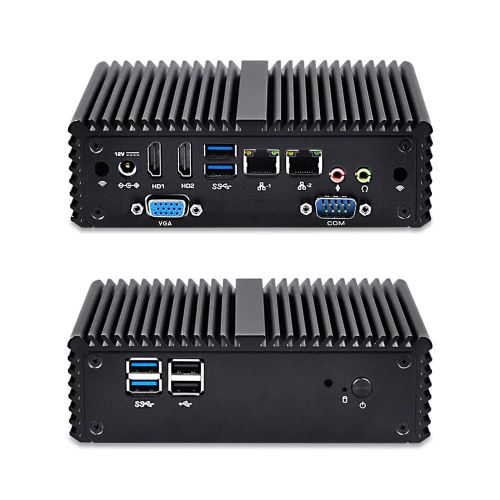  Qotom-Q150P-S08 Mini Computer 2 Ethernet Ports Intel Celeron J3160 CPU Support AES-NI Desktop Computer (2G RAM + 256G SSD + 300M WiFi + Bluetooth)