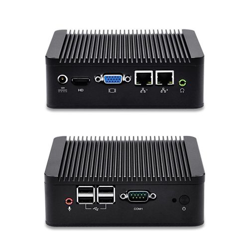  Qotom-Q220S-S02 Mini PC Intel Dual Core i5 Network Security Control Desktop Firewall Router Mini Computer 2 GbE LAN (4G RAM + 256G SSD)
