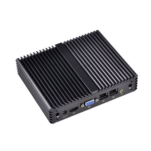  Qotom-Q190S-S07 Celeron J1900 Mini PC Fanless Desktop Mini Computer HTPC Dual LAN Support Windows Linux Ubuntu (2G DDR3L RAM + 256G MSATA SSD)