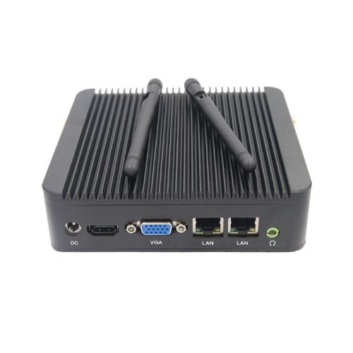  Qotom 2016 Cheap fanless mini pc with Barebone, quad core J1900 cpu dc 12v x86 desktop computer with 2 Ethernet