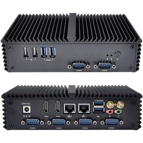  Qotom QOTOM Mini PC Q350PY with 8GB RAM 128GB SSD WiFi, 2 Intel Gigabit LAN, 2 HD Video Ports, 6 COM, 6 USB, Core i5 Mini PC Fanless