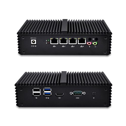  Qotom-Q370G4 Fanless Computer AES-NI Intel Core i7 4500U 4 Gigabit Ethernet LAN with Pfsense Mini PC (4G RAM + 32G SSD)