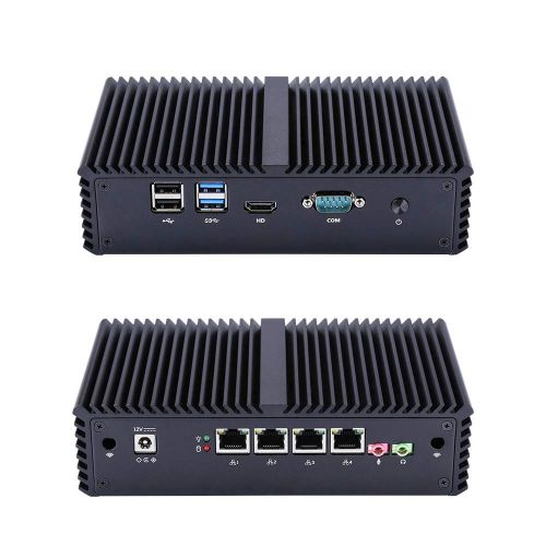  Qotom-Q370G4 Micro PC Support Pfsense Router Mini Computer with 4 NIC Ports Intel Core i7 4500U Processor (2G RAM + 32G SSD + 300M WiFi)