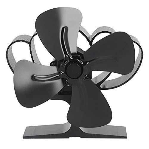  qposdr Heat Powered Stove Fan with 4 Blade Quiet Fireplace Wood Burning Eco Friendly Fan for Home Heat Circulation