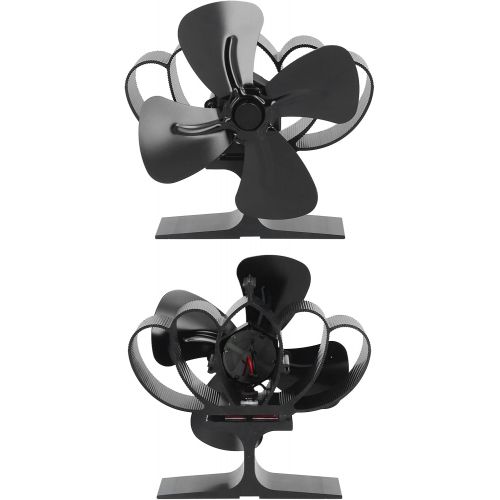  qposdr Heat Powered Stove Fan with 4 Blade Quiet Fireplace Wood Burning Eco Friendly Fan for Home Heat Circulation