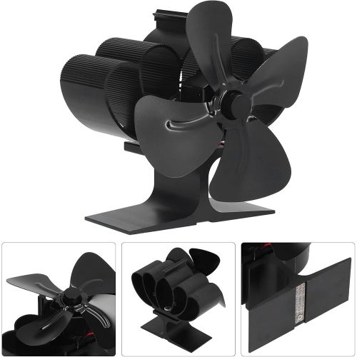  qposdr Heat Powered Stove Fan with 4 Blade Quiet Fireplace Wood Burning Eco Friendly Fan for Home Heat Circulation