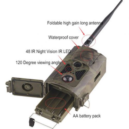  QqHAO HD Game Hunting Camera Waterproof Smart Sensor Wild Animal Trail Camera with Automatic Infrared Filter Maximum Night Vision Lighting About: 65 inches  20 Meters