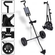 Qqq Lightweight Foldable 3 Wheels Push Golf Cart Trolley, Golf Push Cart 3 Wheel Folding Pull Carts for Golf Clubs, Walking Golf Carts with Cup Holder