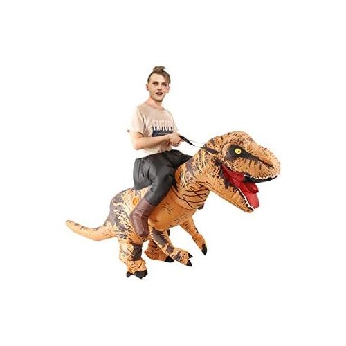  할로윈 용품Qshine Inflatable Rider Costume Riding Me T-Rex Fancy Dress Funny Dinosaur Dragon Funny Suit Mount Adult