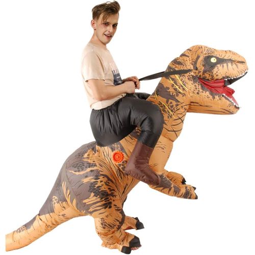  할로윈 용품Qshine Inflatable Rider Costume Riding Me T-Rex Fancy Dress Funny Dinosaur Dragon Funny Suit Mount Adult