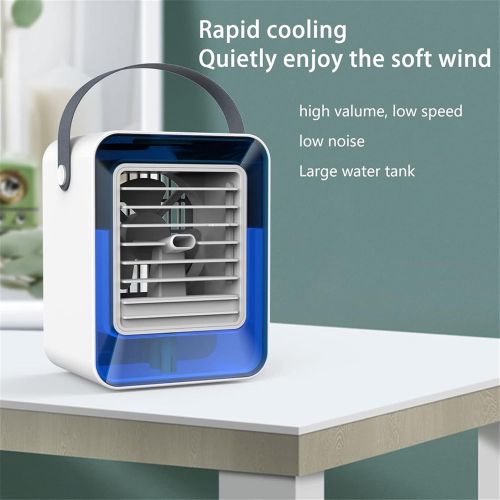  Qstars Portable Air Conditioner Personal Mini Evaporative Cooler, Cooling Fan Mini USB, Desktop Cooling Fan for Room, Home, Office, Dorm Sterilizer, Humidifier & Purifier