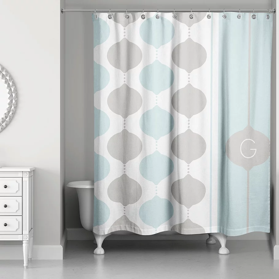 Quad Shower Curtain in GreyMint