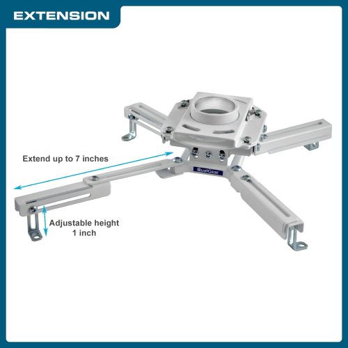  QualGear Pro-AV Projector Mounting Kit with Suspended Ceiling Adapter and 3 Long 1.5 NPT Threaded Pipe