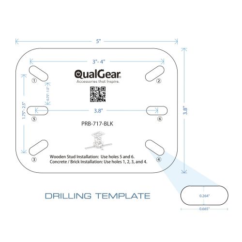  [아마존베스트]QualGear PRB-717-BLK Universal Ceiling Mount Projector Accessory