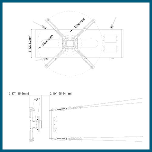  [아마존베스트]QualGear Pro-AV QG-KIT-S-3IN-W Projector Mount Kit Accessory Suspended Ceiling Adapter, 3 1.5, White