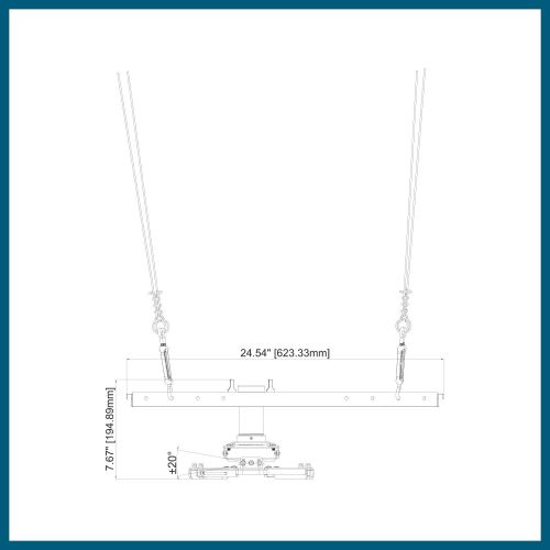  [아마존베스트]QualGear Pro-AV QG-KIT-S-3IN-W Projector Mount Kit Accessory Suspended Ceiling Adapter, 3 1.5, White
