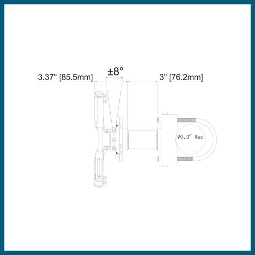  QualGear Pro-AV QG-KIT-TA-3IN-B Projector Mount Kit Accessory with A Truss Ceiling Adapter, 3 1.5, Black