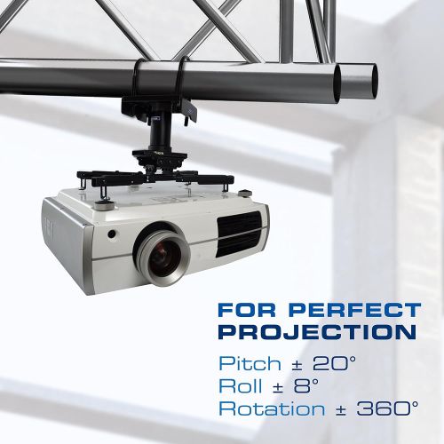  QualGear Pro-AV QG-KIT-TA-3IN-B Projector Mount Kit Accessory with A Truss Ceiling Adapter, 3 1.5, Black